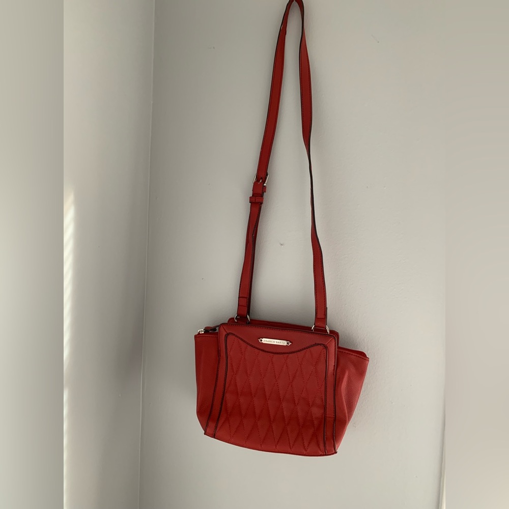 Franco Satro Vegan Leather crossbody bag in red